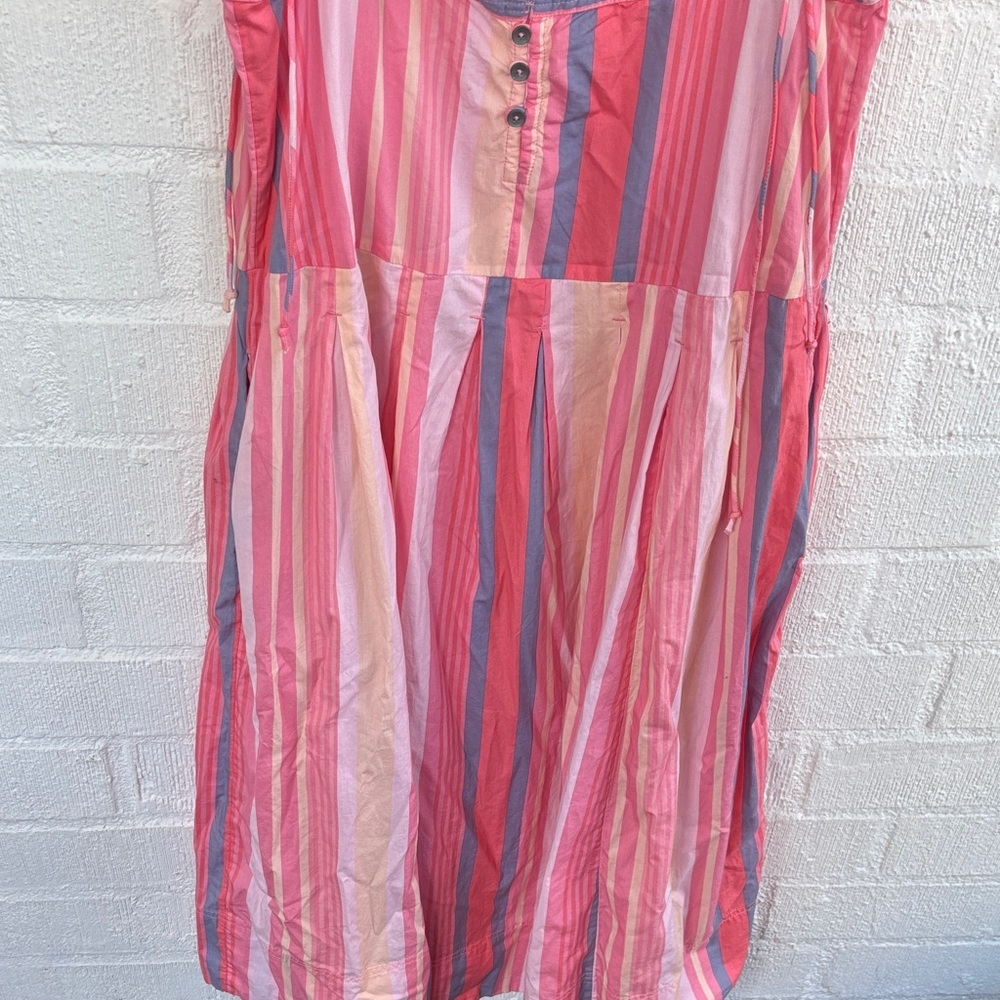 Free People Reversible Striped Primavera Pink and Purple Drop Waist Midi Dress - Picture 4 of 7